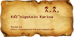 Königstein Karina névjegykártya
